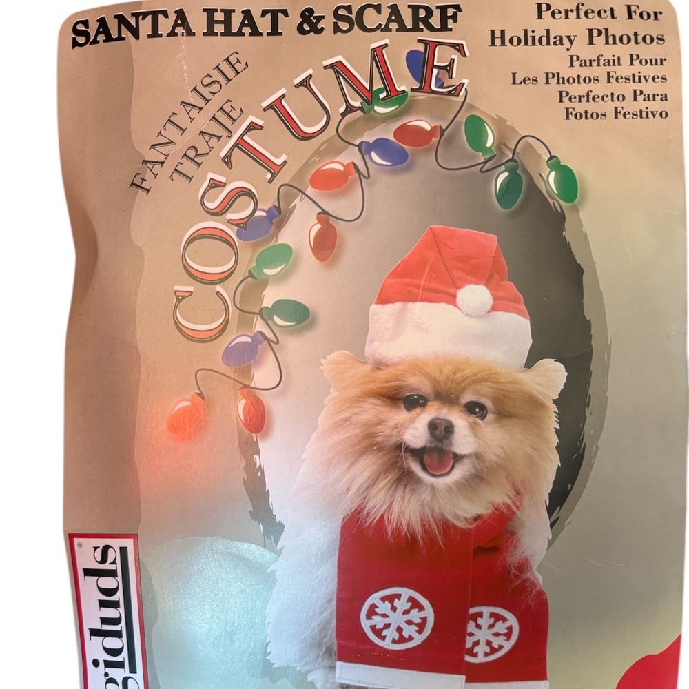Doggiduds Holiday Scarf & Santa Hat 17 -25" Dog Christmas Jingle Costume Party